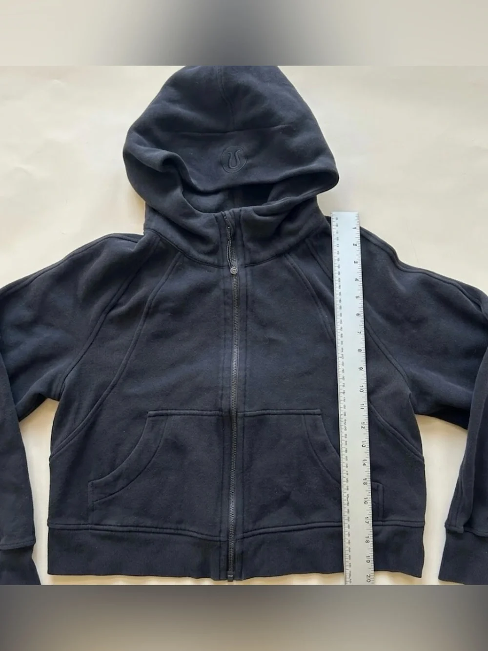 lululemon athletica Black Zip-Up Hooded Jacket size M/L